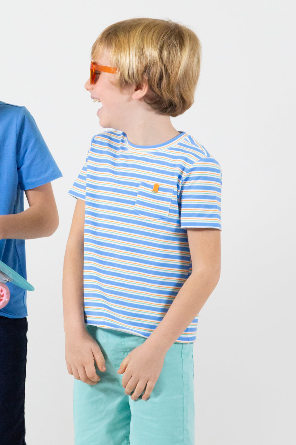 Boys and Baby Boy T-Shirt EGG New York Vincent Stripe green