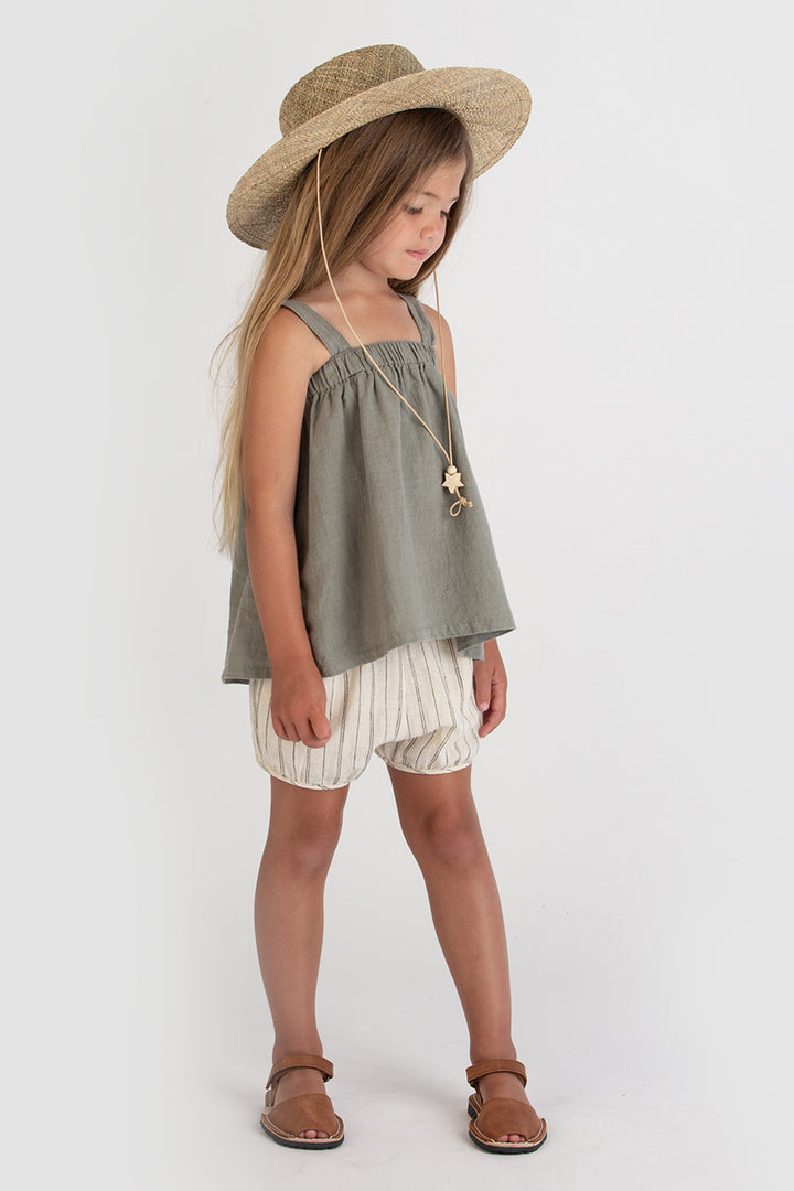 Go Gently Nation Woven Short - Natural Stripe